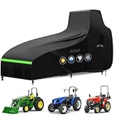 ZUYIYI Full Tractor Cover Waterproof Heavy Duty, 600D Oxford Cloth Universal Tractor Cover with F...