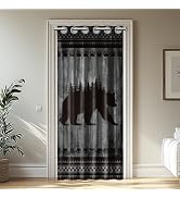 CHGCRAFT Forest Bear Door Curtain for Doorway Black Bear Doorway Curtain Room Divider Curtains Fo...
