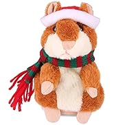 Qwifyu Talking Hamster, Interactive Stuffed Plush Animal Talking Toy Cute Sound Effects with Repe...