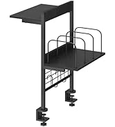 MAHANCRIS Desk Shelf, Desktop Shelf with 3 S-Shaped Hooks, Storage Organizer with 1 Shelf and 1 D...