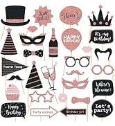 Party Birthday Photo Booth Props, 30PCS Set of Selfie Party Supplies and Decorations Kit, Supplie...