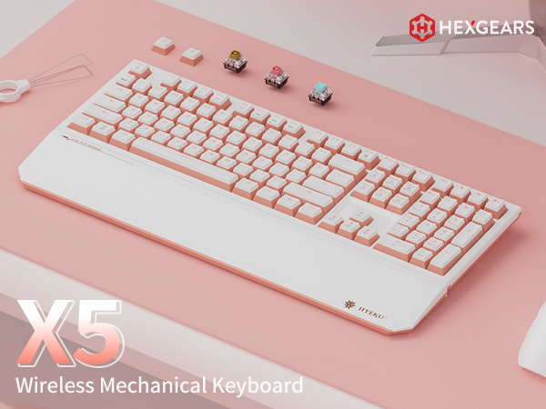 Wireless Mechanical Keyboard, Hot Swappable Wired/Bluetooth/2.4G Wireless Keyboard