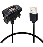 Anina 1.57"x0.87" USB Port Car Charger for Toyota, Male to Female USB Power Socket Adapter, Panel...