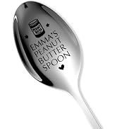Custom Engraved Name Peanut Butter Spoon, Stainless Steel Coffee Spoon, Personalized Birthday Wed...