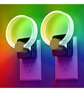 L LOHAS LED Night Lights Plug into Wall, Changing RGB Night Light with Dusk to Dawn Sensor, 180° ...