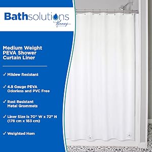 Kenney_Medium Weight PEVA Shwr Liner_Main Image_White