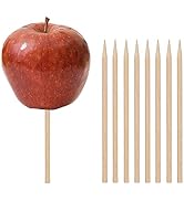 HANSGO Wooden Candy Apple Skewer Sticks, 6mm 5.25inch Natural Bamboo Skewers BBQ Caramel Apple St...