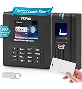 VEVOR Time Clock, Employee Attendance Machine with Fingerprint, RFID and PIN Punching in One, Sta...