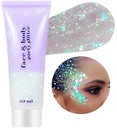 Go Ho Clear Pearl White Body Glitter,Concert Outfit Holographic Face Glitter,Mermaid Glitter Face...