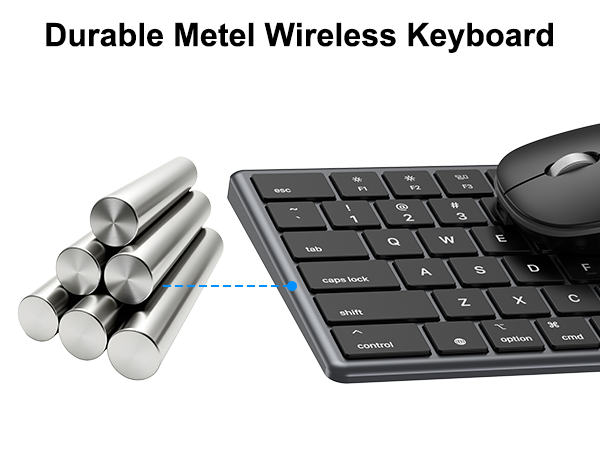 Durable Metel Wireless Keyboard