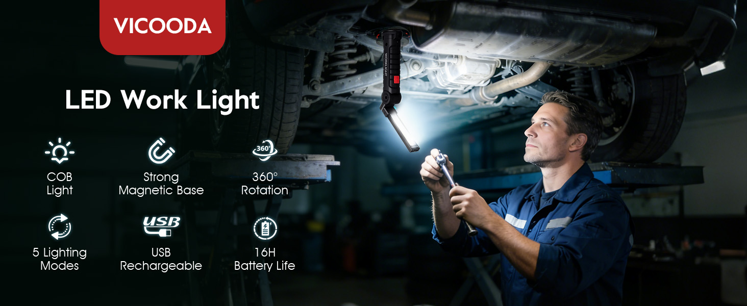 VICOODA led work light with strong magnetic light