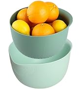 BLUE GINKGO Rice Strainer and Kitchen Colander Set - Strain Rice, Quinoa and Small Grains - Soak,...