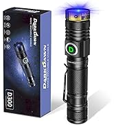 DARKDAWN UV 365nm Light Flashlight USB Rechargeable Ultraviolet LED Woods Lamp Portable Blackligh...