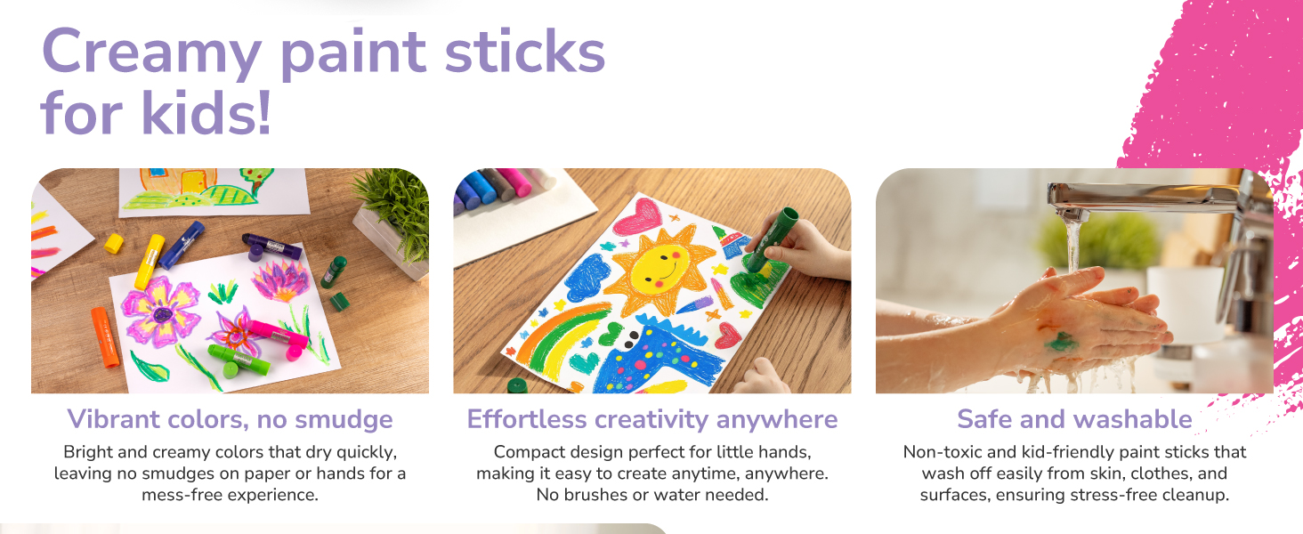 Creamy paint sticks for kids