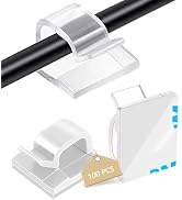 Abnii 100PCS Cable Clips, Adhesive Wire Clips Organizer Cord Clips Management, Cable Staples Outd...