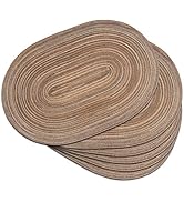 Noctiflorous Woven Oval Braided Placemats Set of 6-12 x 17.5 Inch Washable Non-Slip Heat Resistan...