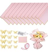 woric 93 Pcs Flower Bouquet Wrapping Paper Kits, 20 Sheets Waterproof Floral Wrapping Paper 10 Gr...