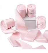 Pink Silk Ribbon 1 1/2" x 20 Yard Frayed Edge Light Pink Satin Ribbon for Baby Showers Wedding In...