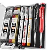 Nicpro 2 Pack CP1000 Carpenter Pencil with Sharpener, Mechanical Carpenter Pencils with 26 Refill...