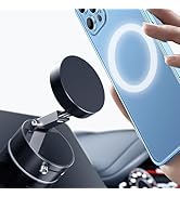 YaCeSyn Vacuum Magnetic Phone Holder, Foldable & Retractable Magnetic Suction Cup Phone Mount, Do...