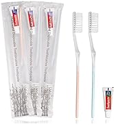 100 Pack Travel Toothbrushes with Toothpaste, Individually Wrapped Disposable Toothbrushes Bulk T...