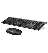 Wireless Keyboard and Mouse, Vssoplor 2.4GHz Rechargeable Compact Quiet Full-Size Keyboard and Mo...