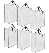 6 Pack Clear Storage Bags with Zipper and Handles, Blanket Bags For Closet Storage, Moving and Pa...