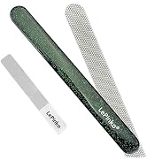Long Lasting Nail File and Buffer Set, 1 Diamond Metal Nail File with 1 Nano Glass Nail Buffer, P...