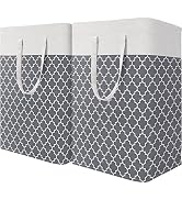 HomeHacks Laundry Baskets, Laundry Hamper with Long Handles, Collapsible Waterproof Clothes Hampe...