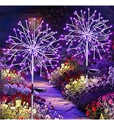 suddus 2 Pack Purple Halloween Lights Outdoor, 150LED Purple Solar Garden Lights with 8 Modes, Wa...