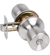 HOSOM Privacy Door Knob with Lock, Interior Door Knob for Bedroom and Bathroom, Keyless Doorknob ...