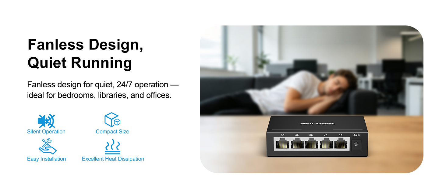 WAVLINK 5-Port Gigabit Ethernet Unmanaged Switch