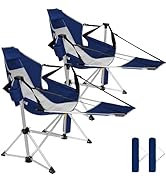 Romswi 2-Pack Aluminum Hammock Chair with Footrest, Oversized Portable Folding Swinging Chair wit...