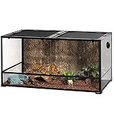 REPTIZOO Large Reptile Terrarium 120 Gallon, Tall & Wide Tempered Glass Reptile Tank 48" x 24" x ...