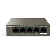 Tenda TEG1105P, 5 Port Gigabit PoE Switch Compatible with IEEE 802.3af/at Devices, Unmanaged PoE ...