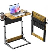 HUANUO Adjustable TV Tray Table – Easy Assembly Folding Desk with Cup Holder, Storage Bag & Table...
