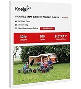 Koala Double Side Glossy Photo Paper 8.5x11 Inches 120gsm 100 Sheets Compatible with Inkjet Printer