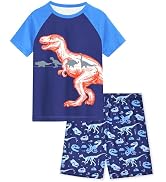 Fiodrimy Boys Pajamas Toddler Boys Summer Pajamas Dinosaur 2 Piece Short Sleeves Boy Pjs Kids Sle...