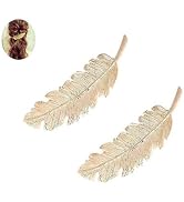 2Pcs Gold Vintage Alloy Feather Leaf Hair Clips Barrettes Hairpin Luxury Hair Comb Clips Women Ha...
