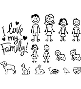 1Pc Character Car Sticker I Love My Family Pet Cat Dog Animal Decal for Car Window Bumper Phone N...