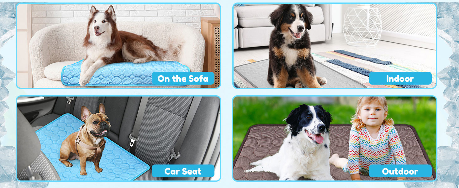 Dog Cooling Mat, Pet Cooling Pads for Dogs Cats Washable Summer Kennel Mat