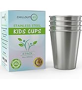 CHILLOUT LIFE Stainless Steel Cups for Kids and Toddlers 8 oz - Stainless Steel Sippy Cups for Ho...