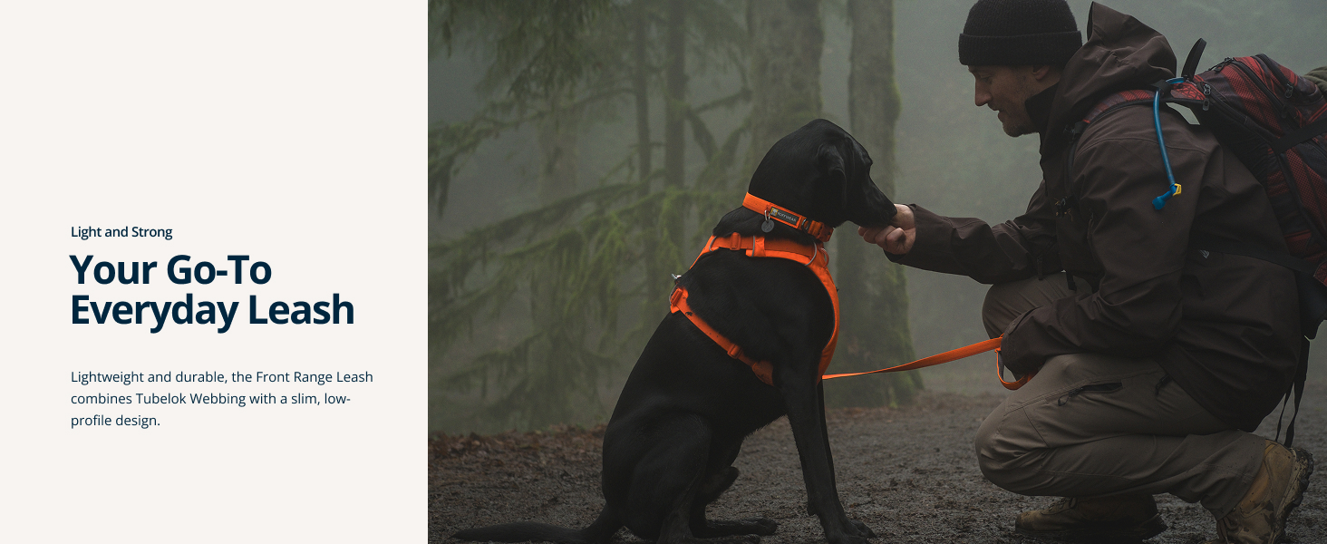 Durable everyday dog leash featuring a lockable Crux Clip for secure collar attachment.