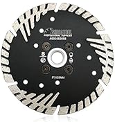 SHDIATOOL Diamond Turbo Blade Dia 5 Inch with Slant Protection Teeth Cutting Stone Granite Marble...