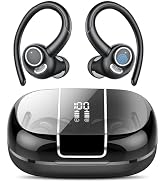 Wireless Sports Earbuds with Secure Earhooks, 48H Deep Bass/ENC Mic Ear Bud | Wireless Earphone w...