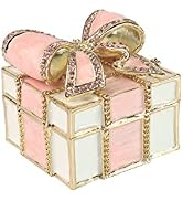 Mini Enamel Rhinestones Bow-knot Jewelry Box Bow-knot Hinged Trinket Box Bow Bling Trinket Box Mi...