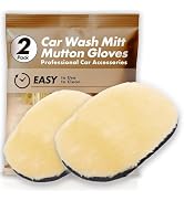 ????(Yours) Car Wash Mitt - Ultra-Soft Mutton Glove for Car Wash Kit - Gentle, Scratch-Free Clean...