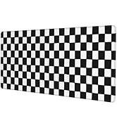 Black and White Checkered Gaming Mouse Pad, Large Mouse Pad for Desk Mat XXL XL Mousepad, Big Key...