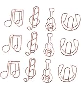 KALLORY 12Pcs Creative Musical Instrument Notes Shaped Paper Clips Mixed Style Clips for Office B...