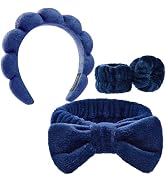 Ztomine Headbands for Women - Spa Headband and Wristband Set - Headband for Washing Face,Facial M...